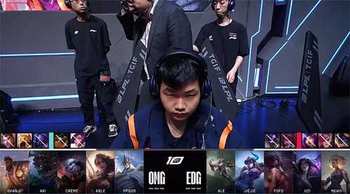 LOL-LPL：Uzi卡莎骑脸狙杀Able伊泽瑞尔，EDG 3-2淘汰OMG挺进六强